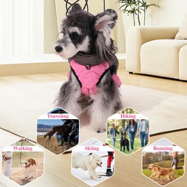 Poseca Dog Jacket Waterproof Dog Coat Cold Weather Reflective Jacket with Harness Warm Coat for Pet Dog Indoor & Outdoor Camping Hiking Cozy Snow Jacket Vest for Small Medium Large Dogs