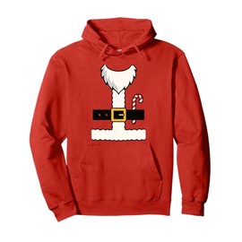 Funny Santa Costume Red Outfit for Holiday Family Fun Pullover Hoodie