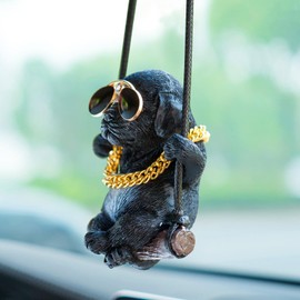 Swinging Labrador Dog Car Mirror Hanging Accessory, Rear View Mirror Dog Car Decor, Small Gifts for Women/Men