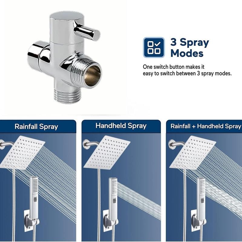 Shower Head Set, 1 Set 6/8 Inch Household Rainfall Shower