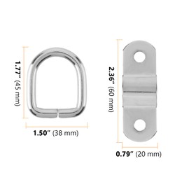 CHUEHKAK Pack of 8 Lashing Eyelets for Trailers, D Ring Lashing Eyelets, Small, Ring Anchor, Assembly Ring, Lashing Eyelets, with 16 Screws, for Boats, Trailers, Cargo, Trucks