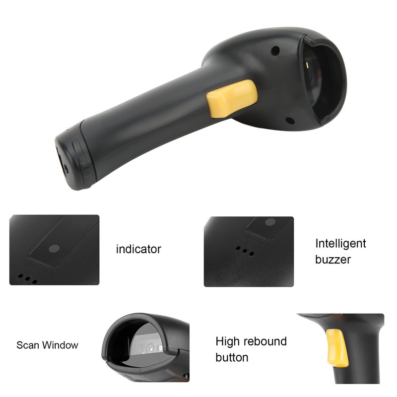 Wireless Barcode Scanner 3 in 1 USB Wired Handheld ABS