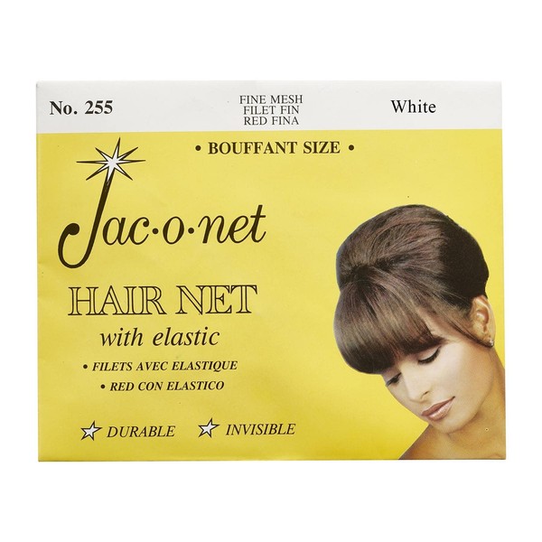 Hair Net Jac-O-Net Tiny Mesh Bouffant/Large Size, White,1 Net Per Pack [Pack of 12]