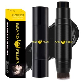 Black Beard Brush for Men - Beard Colouring for Men - Beard Pencil Filler for Men - Waterproof Sweatproof Styling Pen - Natural Long-lasting Mustache Coverage - Thicken Enhance Shape Define Bristle