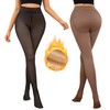 Justay 2 Pairs Fleece Lined Tights Winter Thermal Fake Translucent