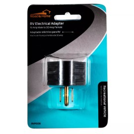 Road & Home RV Electrical Adapter Convert 15 Amp Male to 30 Amp Female RVP008