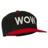 Wow Embroidered Snapback Cap - Black Red OSFM