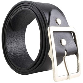 BELTINGER Denim Belt Made of Full Cowhide Leather with Double Buckle 4.5 cm Leather Belt for Women 45 mm Wide Leather Belt, Tabac, Antique Silver