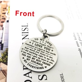 ABBNT 1 Year Anniversary Keychain Gifts - Steel Engraved 1st Wedding Anniversary Keepsake - Happy One Year Anniversary for Men Women Boyfriend Husband