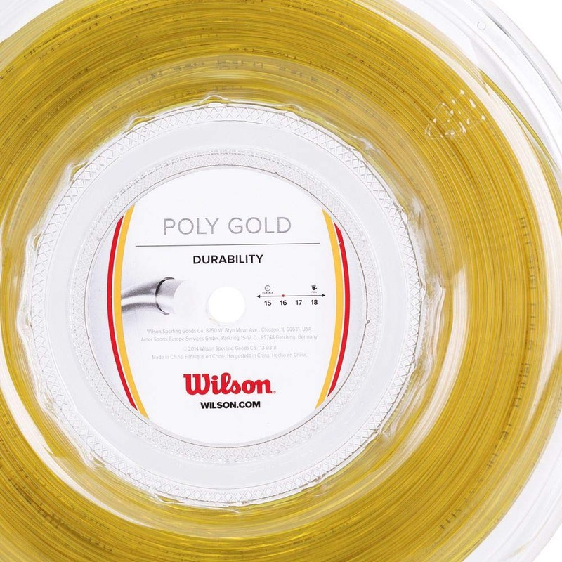 Wilson Poly Gold Tennis String, Polyester, 16, Diameter: 1.3 mm,