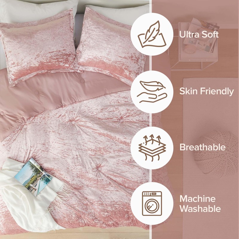 Comfort Spaces Juliette Luxe Comforter Set Velvet Lush with Soft