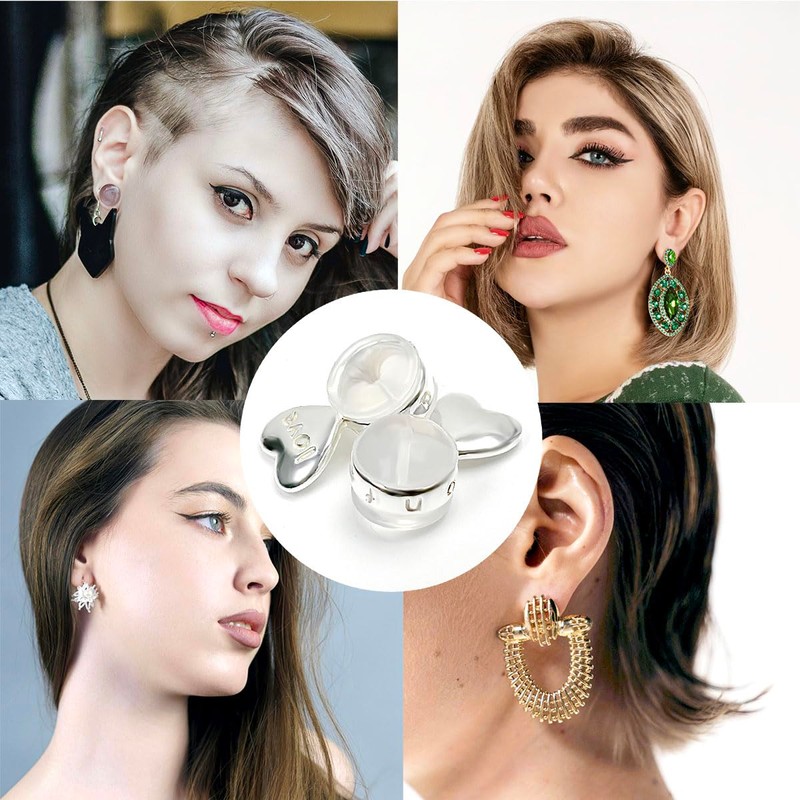 Darlingao 3 Pairs Earring Backs for Heavy Earring, Silicone Earring