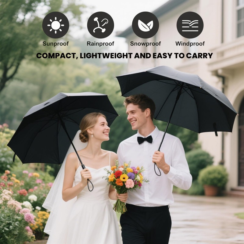 MRTLLOA 42/49 Inch Compact Windproof Travel Umbrella for Rain, Lightweight,