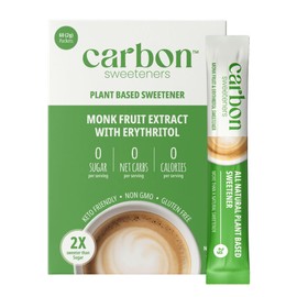 Carbon Sweeteners Plant Based Drink Sweetener with Monk Fruit Extract and Erythritol, 60 Count (Pack of 1)