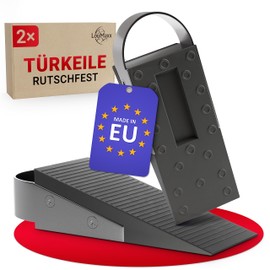 Loumaxx Door Stop Wedge Rubber - Set of 2 Door Wedge Rubber Robust and Flexible - Door Wedges Non-Slip Rubber for Strong Hold - For 1 mm - 30 mm Door Gaps - Door Stopper Wedges Protect Doors/Walls