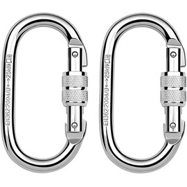 Huang Yem Carabiner, Large, Heavy Duty, Auto Lock, Load Capacity 25 kN/5600 lbs, Aluminum Alloy, For Mountain Climbing, Camping, Pets, Spring Hooks, Rust Resistant, Multi-functional Carabiner (2)