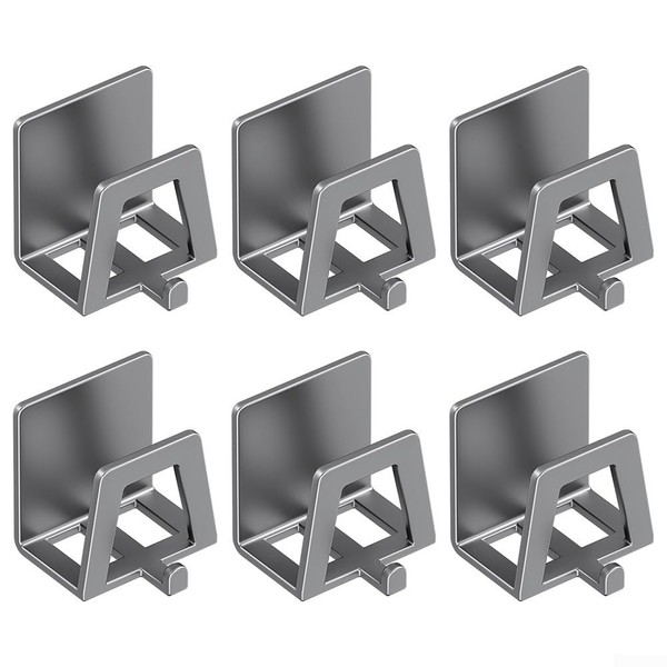 6 x Schwammhalter, Edelstahl-Schwammhalter, selbstklebend, Abfluss, Trockenschwämme für Küchenspülen (grau)