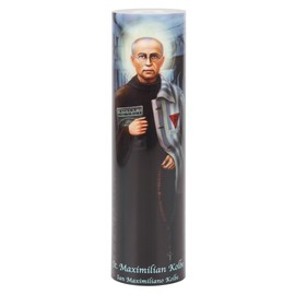 THE SAINTS COLLECTION St Max Kolbe, LED Flameless Devotional Prayer Candle