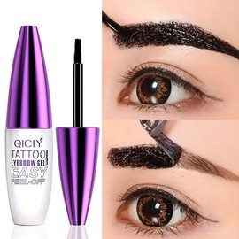 Easy Peel Eyebrow Gel - waterproof and sweatproof, long-lasting black or brown tattoo color, film-forming, coverage, creates eyebrow tattoo effect, suitable for all skin types:_1#brown