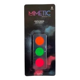 Mimetic Makeup & FX Kit 2 Pzs Maquillaje Base De Agua Disfraz/carnaval Neón