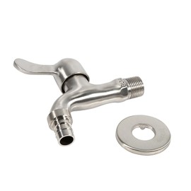 304 Stainless Steel Wall Mounted Tap Adapter G1/2 Thread Compatible with Washing Machine Garden Bathtub