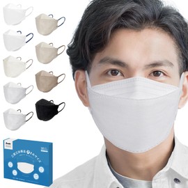 [Mask, 3D, Large] Diamond Mask, Large Size, Non-woven Fabric, Large Men's Mask, Bi-Color, Non-woven Mask, Hellozebra Mask, 3-Layer Construction, Japanese Quality, Kaken Tested, Nose Wire Included,