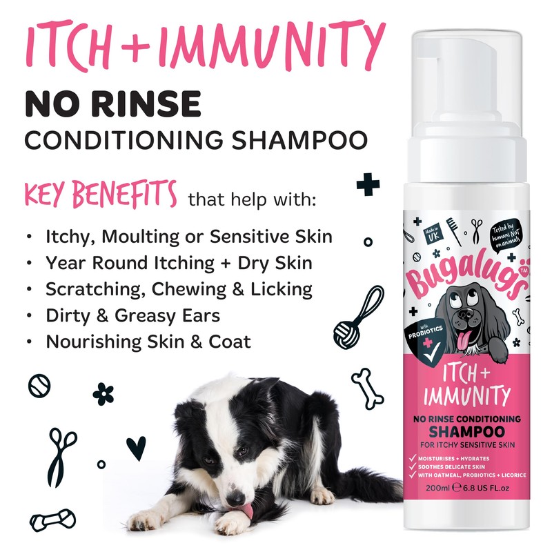 Bugalugs Itch & Immunity Dog No Rinse Shampoo Sensitive Skin