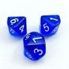 Bescon Polyhedral 10 Sides Dice with Number 1-10, Blue Transparent