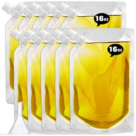 Concealable and Reusable Cruise Plastic Flask kit,Juice Travel Plastic Flasks Bags Drink Bags Leak-Proof, BPA-Free for Travel Outdoor Sports, Concerts, Events（16OZ-10PCS）