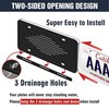 Intermerge License Plate Frames, 2 Pack, Universal US Car Black