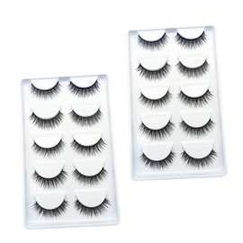 Housoutil 10pairs Realistic False Lashes for Girls Soft and Comfortable Eyelashes Makeup for Parties Weddings and Daily Use Natural Look Beauty Eyelashes Box