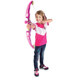 SainSmart Jr. Kids Bow & Arrow Toy, Princess Basic Archery Set Outdoor Hunting Game with 3 Suction Cup Arrows, Target & Quiver, Pink