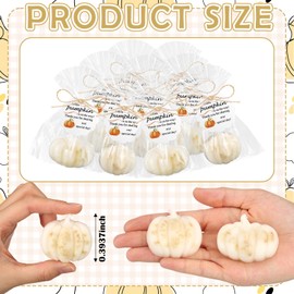 Leelosp 20 Sets Pumpkin Baby Shower Favors,Honey Oatmeal Soap,include 20 Pumpkin 20 Thanks Cards 20 Gift Bags with String for Fall Thanksgiving Bridal Shower Wedding Autumn Party Guest Gifts