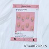 French Tip Press on Nails Short Square Spring Flower Fake