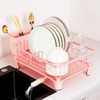 YOFUGA Cute Pink Dish Drying Rack with Drainboard,Dish Racks for