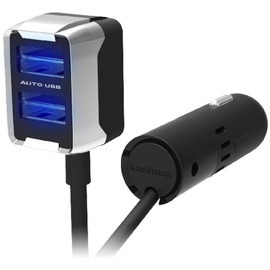 Kashimura NDC-019 DC-3A - Reversible USB 2 Ports, Auto Determination, Separate, Slim Type, USB Car Charger, Divider, Compatible with 12V/24V Cars