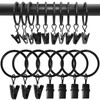 AMZSEVEN 90 Pack Curtain Rings with Clips, Drapery Clips with