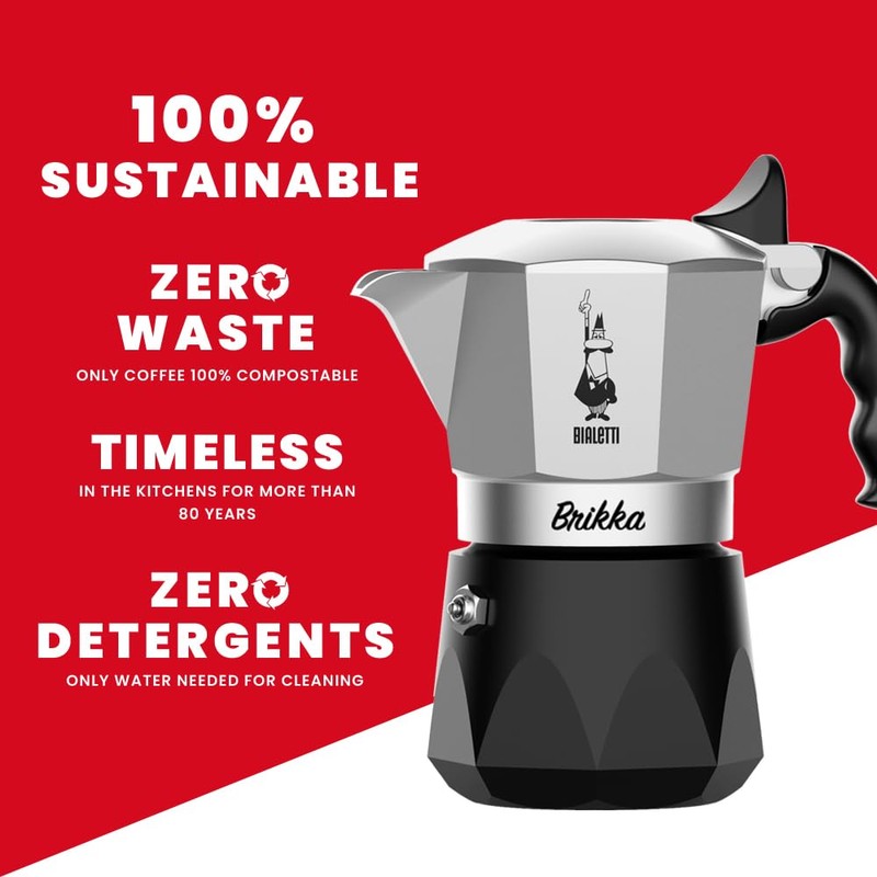 Bialetti Brikka Moka Pot - Crema-Rich Stovetop Espresso Maker, Italian