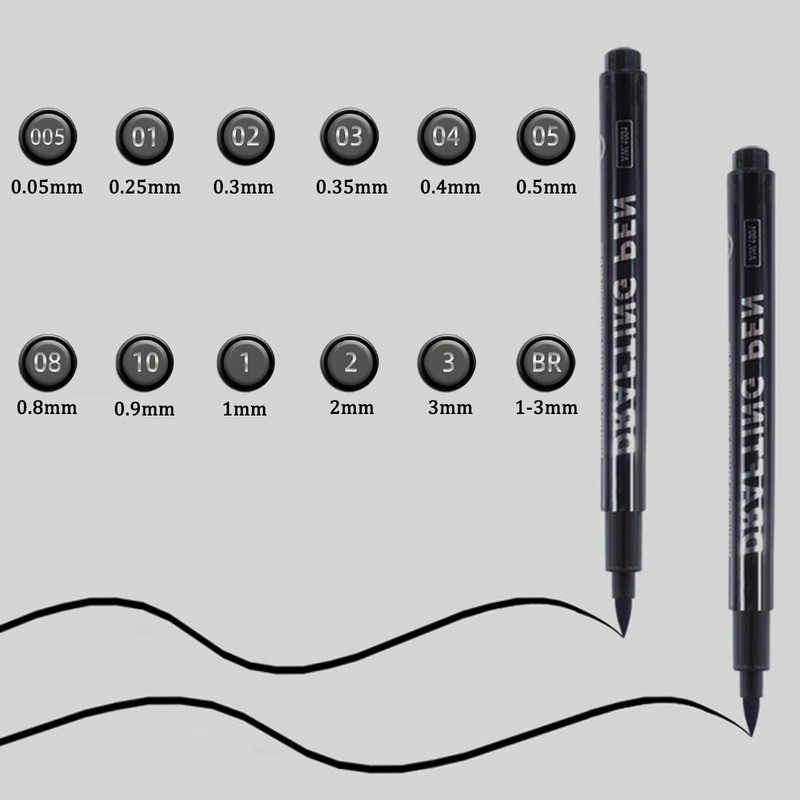 Calligraphy Pens, 12pcs Calligraphy Set For Beginners, Black Drawing Pen,