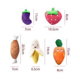 SLEEKEE 5 Stück Haustier-Plüschspielzeug, Kauspielzeug, Klangspielzeug, Kreatives Spielzeug, Süßes Spielzeug, Heimtierbedarf