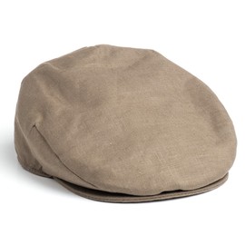 Hanna Hats Irish Vintage Linen Flat Cap Linen, khaki