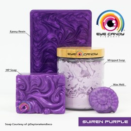 Eye Candy Pigments Premium Purple Mica Powder - Suiren Purple (50gr) - for Epoxy, Resin, Soap, Paint, Woodworking, Acrylic Pouring, Bath Bombs, Fishing Lures - DIY Arts and Crafts Additive