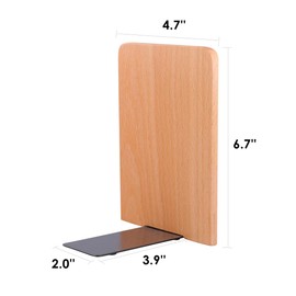 Pandapark Wood Bookends,Non-Skid Bookend for Shelves,Heavy Duty Bookends,Book Stand for Books/CDs,1 Pair