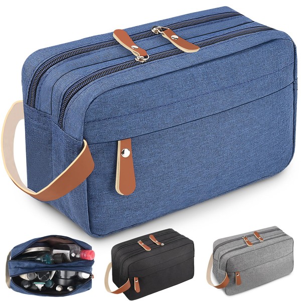 CaCTOUR Travel Toiletry Bag for Men, N-Blue, Classical