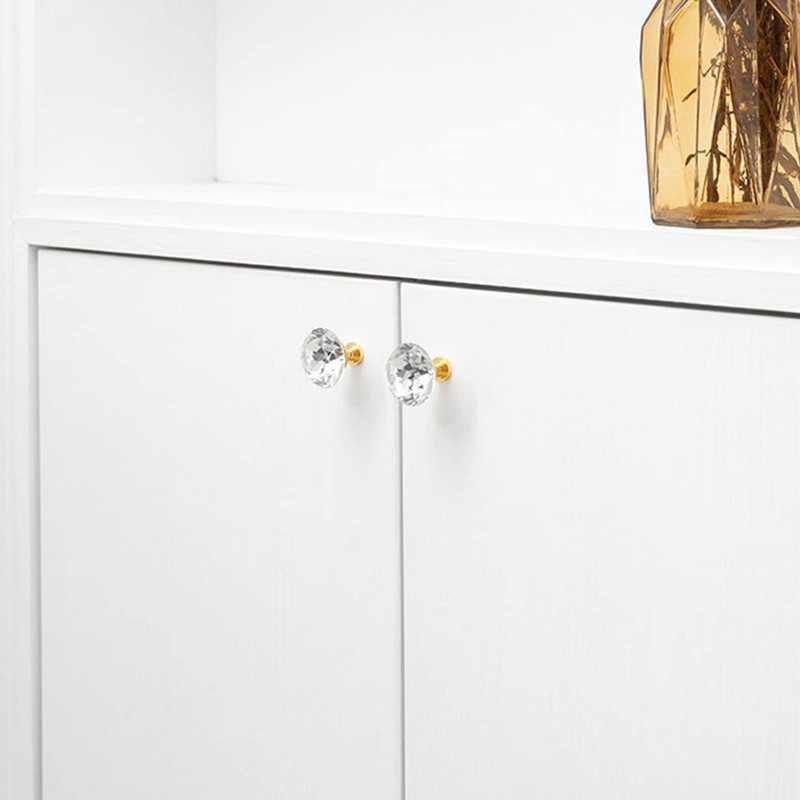Yesmin Crystal Door Knobs,2 Pcs 40MM Crystal Drawer Carbinet Door