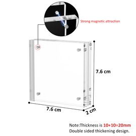 Hexsonhoma Square Acrylic Picture Frames 3x3, 4 Pack, Photo Frame for 3x3 or 2x2, Double Sided Thick Frames Desktop Pictures Display Small Tips Holder, Freestanding