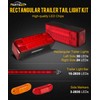 Partsam Submersible LED Trailer Tail Light Kit, Rectangular Trailer Lights+ID