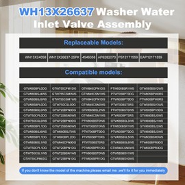 WH13X26637 Washer Water Inlet Valve Assembly Compatible with GE, Solenoid Repalcement, Replace Number: WH13X24058 WH13X26637-25PK 4546358 AP6282070 PS12171559 EAP12171559