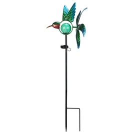 Afirst Solar Hummingbird Wind Spinner, Metal Kinetic Garden Stake Lights Wind Spinners, Outdoor Lights Lawn and Garden Décor
