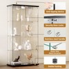 HAMBING Glass Display Cabinet, 4-Shelf 2 Doors with LED Push